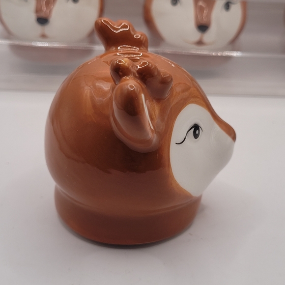 Ceramic Reindeer Taper Candle Holders Set of 4 NIB - Picture 4 of 9